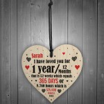 1st Anniversary Gift Personalised Heart Wedding Husband Wife