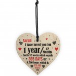 1st Anniversary Gift Personalised Heart Wedding Husband Wife