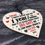 1st Anniversary Gift Personalised Heart Wedding Husband Wife