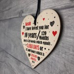10th Anniversary Gift Personalised Heart Wedding Husband Wife