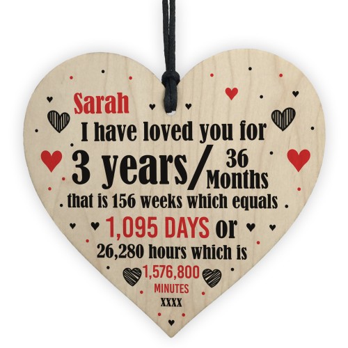 3rd Anniversary Gift Personalised Heart Wedding Funny Gift