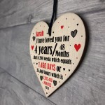 4th Anniversary Gift Wood Heart Wedding Funny Husband Wife Gift