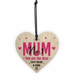 No 1 Mum Gift Personalised Hanging Heart Birthday Christmas Gift