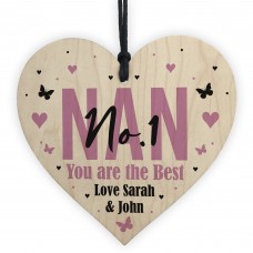 Novelty Nan Gift Personalised Hanging Heart Birthday Christmas
