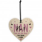 Novelty Nan Gift Personalised Hanging Heart Birthday Christmas