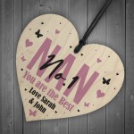 Novelty Nan Gift Personalised Hanging Heart Birthday Christmas