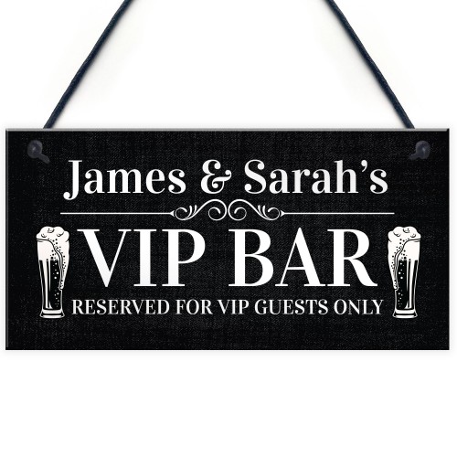 Vip Bar Personalised Hanging Decor Sign For Home Bar Man Cave