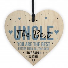 Novelty Uncle Gift Personalised Hanging Heart Birthday Christmas