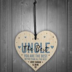 Novelty Uncle Gift Personalised Hanging Heart Birthday Christmas