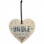 Novelty Uncle Gift Personalised Hanging Heart Birthday Christmas