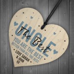 Novelty Uncle Gift Personalised Hanging Heart Birthday Christmas