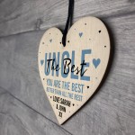 Novelty Uncle Gift Personalised Hanging Heart Birthday Christmas