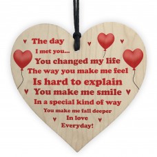 Anniversary Gift For Husband Wife Wooden Heart Gift Love Plaque