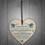 Wood Heart Plaque Sign Bereavement Memorial Remembrance Poem