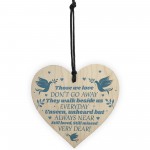 Wood Heart Plaque Sign Bereavement Memorial Remembrance Poem