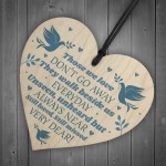 Wood Heart Plaque Sign Bereavement Memorial Remembrance Poem