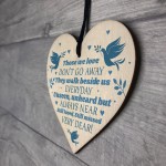 Wood Heart Plaque Sign Bereavement Memorial Remembrance Poem