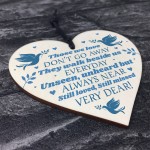 Wood Heart Plaque Sign Bereavement Memorial Remembrance Poem