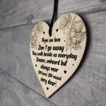 Memorial Hanging Heart Sign Bereavement Remembrance Poem Mum Dad