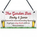 Personalised Garden Bar Beer Backyard Shed Sign Wall Plaque Pub