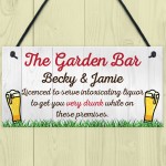 Personalised Garden Bar Beer Backyard Shed Sign Wall Plaque Pub