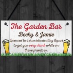 Personalised Garden Bar Beer Backyard Shed Sign Wall Plaque Pub