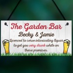 Personalised Garden Bar Beer Backyard Shed Sign Wall Plaque Pub