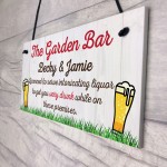 Personalised Garden Bar Beer Backyard Shed Sign Wall Plaque Pub