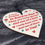 Best Friend Gift Wood Heart Gift For Friend Colleague Friendship