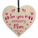 Mummy To Be Gift From Baby Bump Personalised Wood Heart