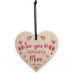 Mummy To Be Gift From Baby Bump Personalised Wood Heart