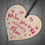 Mummy To Be Gift From Baby Bump Personalised Wood Heart