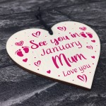 Mummy To Be Gift From Baby Bump Personalised Wood Heart