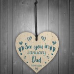Daddy To Be Gift From Baby Bump Personalised Wood Heart