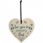 Daddy To Be Gift From Baby Bump Personalised Wood Heart