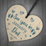 Daddy To Be Gift From Baby Bump Personalised Wood Heart
