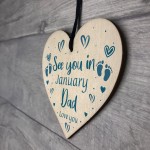 Daddy To Be Gift From Baby Bump Personalised Wood Heart