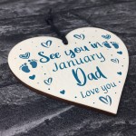 Daddy To Be Gift From Baby Bump Personalised Wood Heart