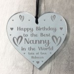 Birthday Gift For Nanny Hanging Engraved Heart Nanny Gift