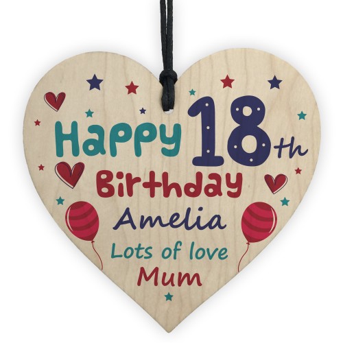 PERSONALISED 18th Birthday Gift For Daughter Son Wood Heart 