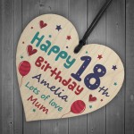 PERSONALISED 18th Birthday Gift For Daughter Son Wood Heart 