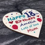 PERSONALISED 18th Birthday Gift For Daughter Son Wood Heart 