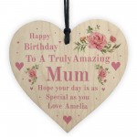 Novelty Happy Birthday Mum Gifts Hanging Heart Personalised