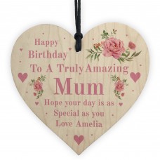 Novelty Happy Birthday Mum Gifts Hanging Heart Personalised