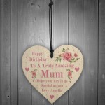 Novelty Happy Birthday Mum Gifts Hanging Heart Personalised