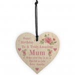 Novelty Happy Birthday Mum Gifts Hanging Heart Personalised