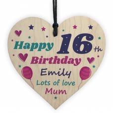 Personalised 16th Birthday Gift For Daughter Wood Heart Gifts