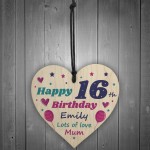 Personalised 16th Birthday Gift For Daughter Wood Heart Gifts