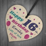Personalised 16th Birthday Gift For Daughter Wood Heart Gifts