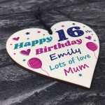 Personalised 16th Birthday Gift For Daughter Wood Heart Gifts